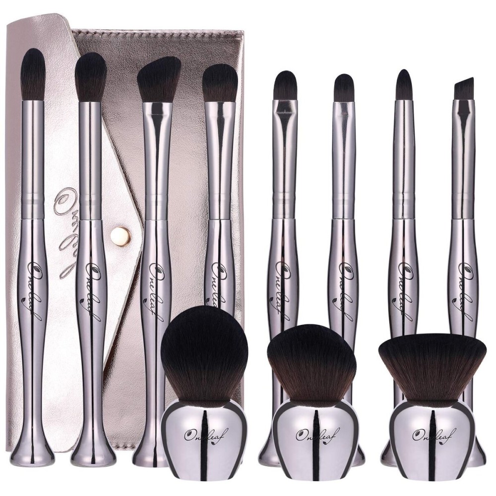 Oneleaf Standing Makeup Brushes Premium Synthetic Foundation Powder Concealers Eye Shadows Makeup 11 Pcs Brush Set for Christmas,Silver Oneleaf Standing Makeup Brushes Premium Synthetic Foundation Powder Concealers Eye Shadows Makeup 11 Pcs Brush Set for Christmas,Silver