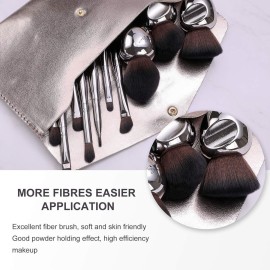 Oneleaf Standing Makeup Brushes Premium Synthetic Foundation Powder Concealers Eye Shadows Makeup 11 Pcs Brush Set for Christmas,Silver Oneleaf Standing Makeup Brushes Premium Synthetic Foundation Powder Concealers Eye Shadows Makeup 11 Pcs Brush Set for Christmas,Silver