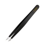 Rubis Evolution Stainless Steel Tweezers, Combined Pointed/Slanted Tips for Precise Eyebrows and Hair Removal, 1K904, Black,Rubis Switzerland Swiss Made World Renowned Precision