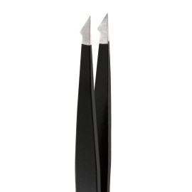 Rubis Evolution Stainless Steel Tweezers, Combined Pointed/Slanted Tips for Precise Eyebrows and Hair Removal, 1K904, Black,Rubis Switzerland Swiss Made World Renowned Precision