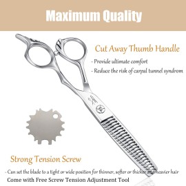 JASON 6 Texturizing Hair Scissors, 23 Teeth Hair Texture Shears Professional Blending Hair Thinning Scissor for Barber, Hairdresser, Stylist, Women and Men, Japanese 440C Stainless Steel JASON 6 Texturizing Hair Scissors, 23 Teeth Hair Texture Shears Professional Blending Hair Thinning Scissor for Barber, Hairdresser, Stylist, Women and Men, Japanese 440C Stainless Steel