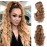 CINHOO 24Inch Long Ponytail Extension Body Wavy Blonde Drawstring Ponytail for Black Women Clip in Ponytail Extension Synthetic Curly Wavy Pony Tail Hair Piece for Women Gold mixed Brown Ponytail