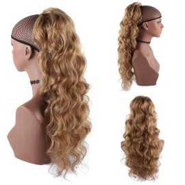 CINHOO 24Inch Long Ponytail Extension Body Wavy Blonde Drawstring Ponytail for Black Women Clip in Ponytail Extension Synthetic Curly Wavy Pony Tail Hair Piece for Women Gold mixed Brown Ponytail CINHOO 24Inch Long Ponytail Extension Body Wavy Blonde Drawstring Ponytail for Black Women Clip in Ponytail Extension Synthetic Curly Wavy Pony Tail Hair Piece for Women Gold mixed Brown Ponytail