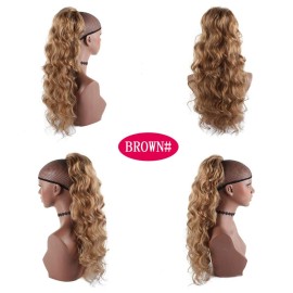 CINHOO 24Inch Long Ponytail Extension Body Wavy Blonde Drawstring Ponytail for Black Women Clip in Ponytail Extension Synthetic Curly Wavy Pony Tail Hair Piece for Women Gold mixed Brown Ponytail CINHOO 24Inch Long Ponytail Extension Body Wavy Blonde Drawstring Ponytail for Black Women Clip in Ponytail Extension Synthetic Curly Wavy Pony Tail Hair Piece for Women Gold mixed Brown Ponytail