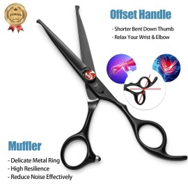 PURPLEBIRD 6 Inch Hair Cutting Shears Kids Safety Rounded Tips Hair Scissors Professional Hairdressing Haircut Salon, Barbers, Children, Baby and Personal Home Usage, Japanese Stainless Steel Black PURPLEBIRD 6 Inch Hair Cutting Shears Kids Safety Rounded Tips Hair Scissors Professional Hairdressing Haircut Salon, Barbers, Children, Baby and Personal Home Usage, Japanese Stainless Steel Black