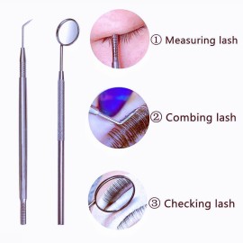 Libeauty Professional Lash Lift Tools, Mirror & Eyelash Applicator with Separator Comb, Lash Tech Supplies (Metal) Libeauty Professional Lash Lift Tools, Mirror & Eyelash Applicator with Separator Comb, Lash Tech Supplies (Metal)