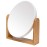 YEAKE Vanity Makeup Mirror with Natural Bamboo Stand, 8 Inch Double Sided 3X Magnification Swivel Mirror for Bathroom & Desk