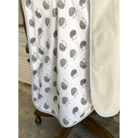 effe bb Hokey Pokey Cotton Fleece Baby Blanket (Grey Hedgehog) 30x40