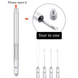 2 Sets 4-in-1 Hair Extension Tools, Includes Loop Needle Threader, Knitting Needles and Holder for Beads Dreadlock Wig Hair Extensions Lace Wig Making, Loop Tools and Hooks 2 Sets 4-in-1 Hair Extension Tools, Includes Loop Needle Threader, Knitting Needles and Holder for Beads Dreadlock Wig Hair Extensions Lace Wig Making, Loop Tools and Hooks
