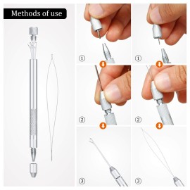 2 Sets 4-in-1 Hair Extension Tools, Includes Loop Needle Threader, Knitting Needles and Holder for Beads Dreadlock Wig Hair Extensions Lace Wig Making, Loop Tools and Hooks 2 Sets 4-in-1 Hair Extension Tools, Includes Loop Needle Threader, Knitting Needles and Holder for Beads Dreadlock Wig Hair Extensions Lace Wig Making, Loop Tools and Hooks