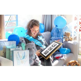 IHEIPYE Triple Sonogram Pregnancy Frame - Baby Ultrasound Picture Frame with Story for Expecting Parents, Baby Shower Frame, Baby Grow Through All Three Trimesters Frame, Nursery Decor, Black