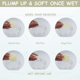 Bleu Bath (15 Pack) Mini-Sized Exfoliating Complexion Pure Loofah Face Pad Renewable Shower Scrubber Sponge Smooth Disc Pad Scrubber Makeup Cleanser Pad