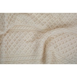 SAOL Irish Baby Blanket 100% Merino Wool Aran Throw for Kids