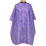 Plum Hill Hair Salon Cape for Stylists - Waterproof Hair Cutting Cape with Snaps, Pink and Purple Swirls