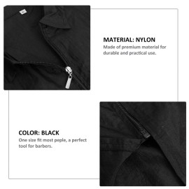Mobestech Barber Smock Zip Up Work Clothes Short Sleeve Hair Stylist Jacket Haircut Cape Barber Apron for Man Woman Beauty Salon Supply Black Size XL
