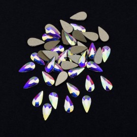 100pcs Drop Shape 3d Nail Design Flatback Ab Rhinestones for Nail art Dekor 3 Size Mix