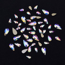 100pcs Drop Shape 3d Nail Design Flatback Ab Rhinestones for Nail art Dekor 3 Size Mix
