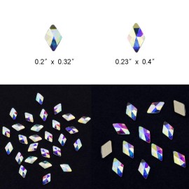 Tisslan 100pcs Crystal Ab Foild Flatback Rhombus Strass 3d Nail Decoration Jewels Stones 2 Size Mix Supply 50pcs Each Tisslan 100pcs Crystal Ab Foild Flatback Rhombus Strass 3d Nail Decoration Jewels Stones 2 Size Mix Supply 50pcs Each