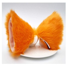 Cat Ears Hair Clips Fox Ears Barrettes Women Furry Fur Cat Headpiece Holiday Hair Pins Sweet Halloween Party Decoration Headband Anime Cosplay Costume Kitty Kitten Hair Accessories Orange - Pink