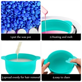 Boao 3 Pieces Silicone Wax Pot Replacement, 14 oz Wax Pot Insert for Hair Removal Wax Warmer Liner, Removable Waxing Bowl for Home Use, 500 ml Boao 3 Pieces Silicone Wax Pot Replacement, 14 oz Wax Pot Insert for Hair Removal Wax Warmer Liner, Removable Waxing Bowl for Home Use, 500 ml