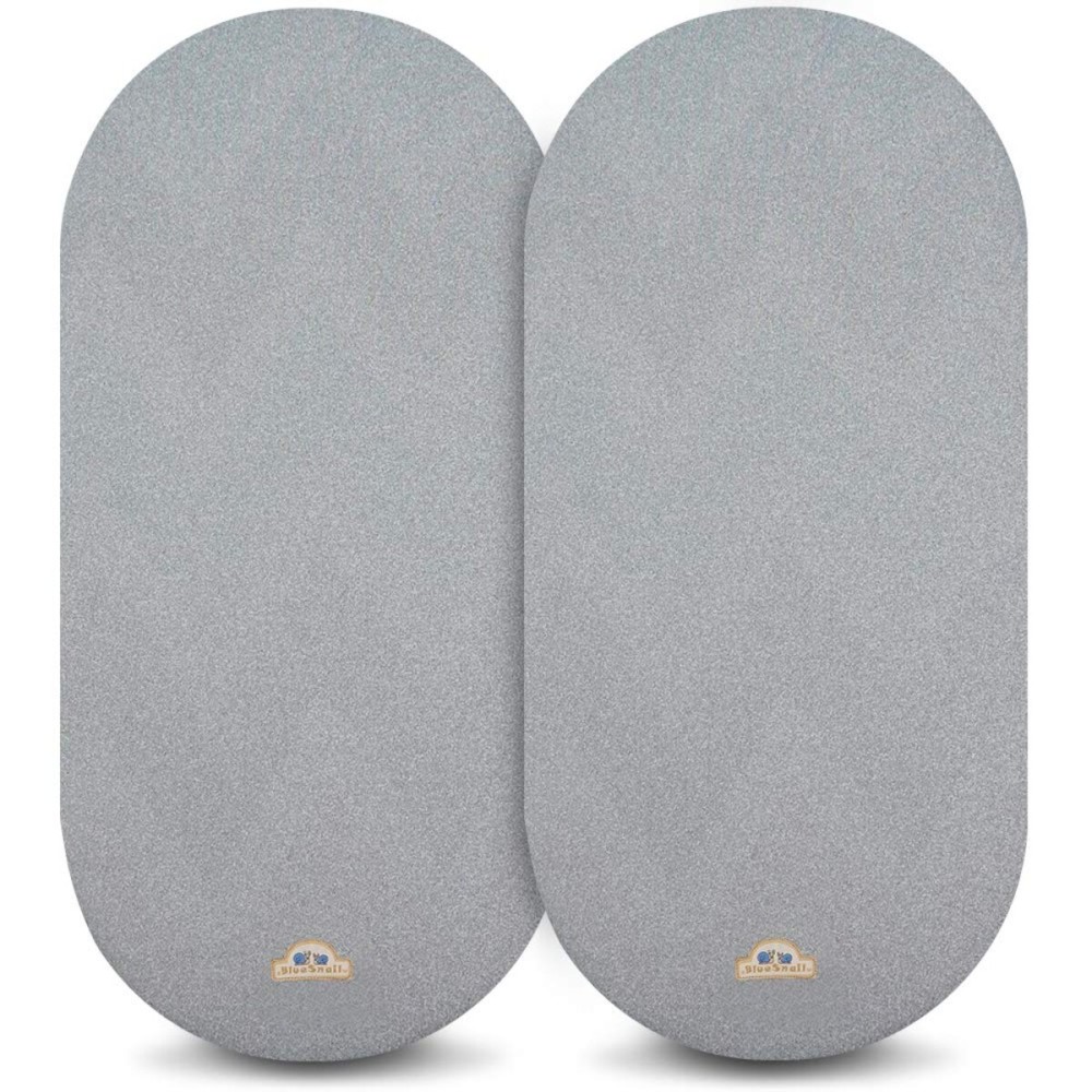 BlueSnail 2pk Soft & Stretchy Bassinet Sheets, Gray (32 x 16)
