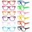 SUNOVELTIES 12 Pack Kids NO LENS Ultralight Square Costume Frame Glasses Neon Color Party Favors for Boys Girls Daily Outfit Accessories