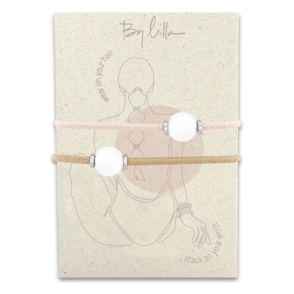 By Lilla Hair Ties for Women No Damage - The Original Bracelet Hair Tie - Hand Made Jewelry with Luxury Elastic and Tarnish Free Gold and Silver - Boho Hair Accessories and Wrist Stacks (Halo)