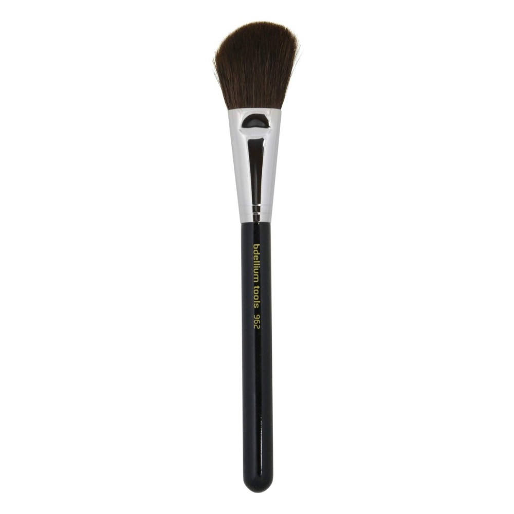 Bdellium Tools Professional Makeup Brush - Maestro Series 962 Slanted Blusher - With Mix of Soft Synthetic & Natural Fibers, For Contour & Highlight (Black, 1pc)