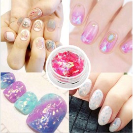 GBSTORE 12 Boxes/Set Nail Sequins Colorful Nail Rhinestones Studs Nail Glitter Sticker Decals 3D Nail Art Design, for Nail Art,Crafts, Eyes Makeup DIY Decoration (Ultra-Thin Irregular Sticker)