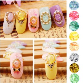 GBSTORE 12 Boxes/Set Nail Sequins Colorful Nail Rhinestones Studs Nail Glitter Sticker Decals 3D Nail Art Design, for Nail Art,Crafts, Eyes Makeup DIY Decoration (Ultra-Thin Irregular Sticker)