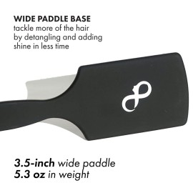 Everlong Hair Boar Bristle Brush, Black, Adds Shine & Promotes Hair Growth, Scalp Massage & Detangling, Safe for All Hair Types Extensions & Wigs, Matte Black Coated Ergonomic Handle