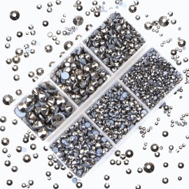 4000Pcs Mixed Size Hot Fix Round Crystals Gems Glass Stones Hotfix Flat Back Rhinestones (Silver Flare) 4000Pcs Mixed Size Hot Fix Round Crystals Gems Glass Stones Hotfix Flat Back Rhinestones (Silver Flare)