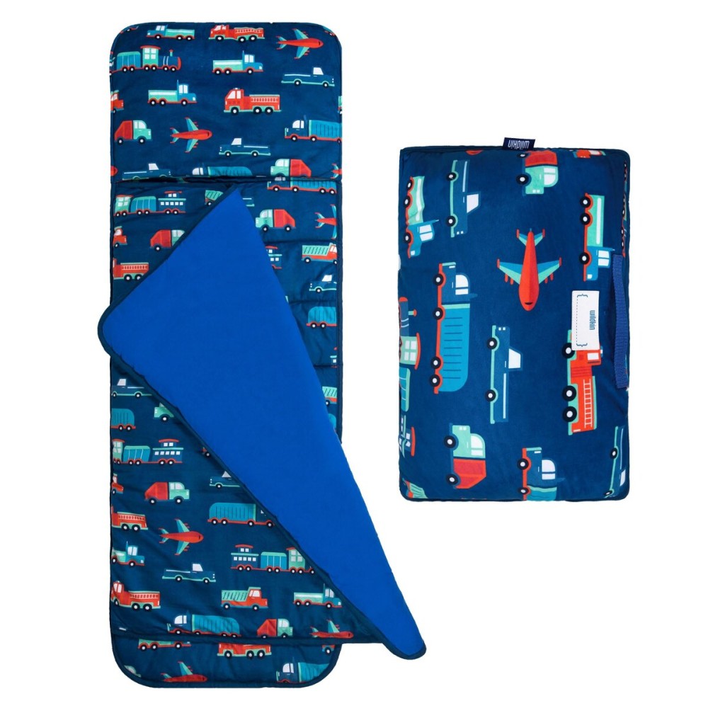 Wildkin Kids Plush Nap Mat - Soft, Cozy, Convenient for Daycare & Preschool - Transportation
