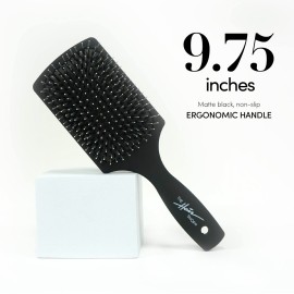 Black Brush by The Hair Shop - Nylon and Boar Bristles for Scalp Massage, Detangling, Shine and Hair Growth, Safe for All Hair Types, Extensions & Wigs Black Brush by The Hair Shop - Nylon and Boar Bristles for Scalp Massage, Detangling, Shine and Hair Growth, Safe for All Hair Types, Extensions & Wigs