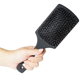 Black Brush by The Hair Shop - Nylon and Boar Bristles for Scalp Massage, Detangling, Shine and Hair Growth, Safe for All Hair Types, Extensions & Wigs Black Brush by The Hair Shop - Nylon and Boar Bristles for Scalp Massage, Detangling, Shine and Hair Growth, Safe for All Hair Types, Extensions & Wigs