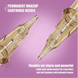 EZ Tattoo Cartridge Needles - 20Pcs 08 (7RL) Permanent Makeup SMP Bugpin Round Liner 0.25mm Microblading Hair Scalp for Tattoo Pen Rotary Machine Supply - V-SELECT