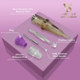 EZ Tattoo Cartridge Needles - 20Pcs 08 (7RL) Permanent Makeup SMP Bugpin Round Liner 0.25mm Microblading Hair Scalp for Tattoo Pen Rotary Machine Supply - V-SELECT