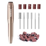Airsee Studio Basic Electric Nail Drill, USB Portable Nail E File Machine for Professional Beginners, Manicure Pedicure Dremel Kit for Salon & Home Use, Gold