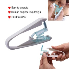 Lishae Ear Piercing Kit, 8 Pcs 4mm Disposable Self Ear Pericings Kit with Ear Studs and 1Pcs Piercing Gun Aid Pierce Kit Tool