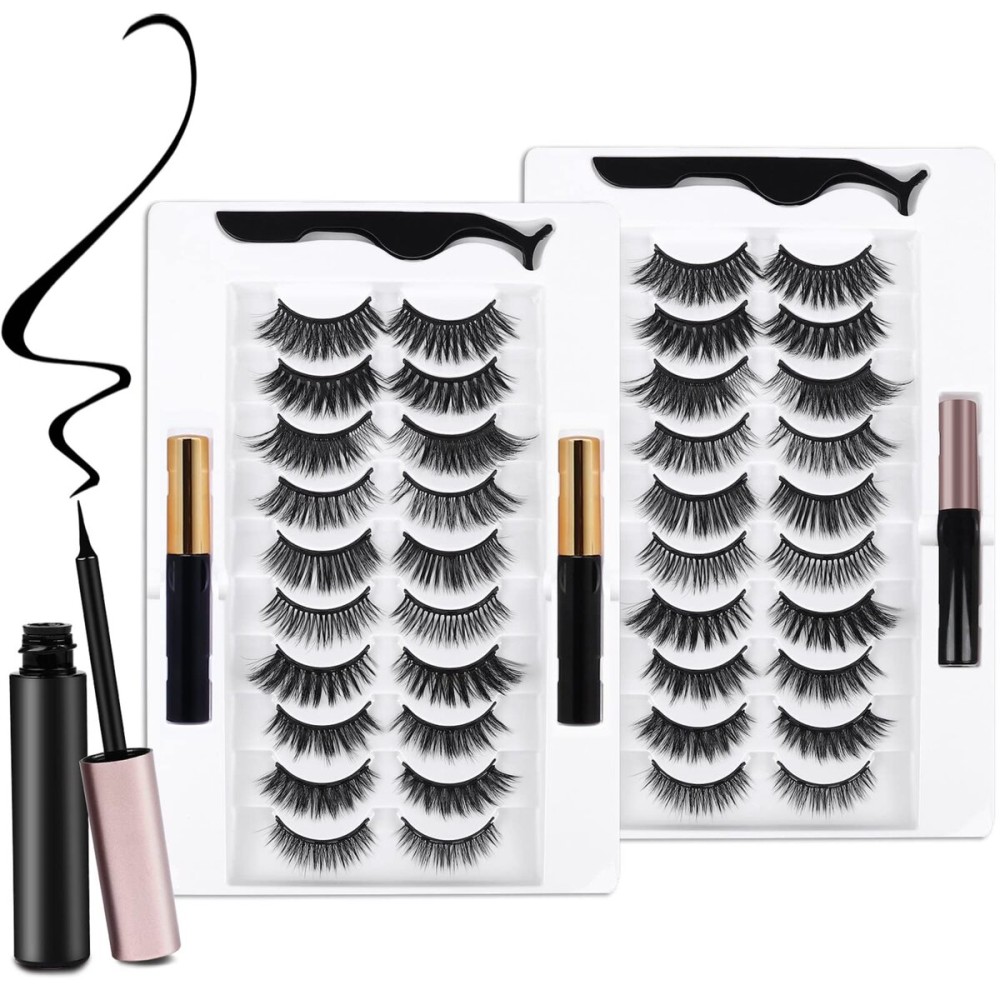 20 Kinds of 3D 5D Magnetic Eyelash Kit with Different Density, Magnetic Eyelashes with 4 Eyelash Glue and 2 Tweezers, for Women and Girls Natural Look No Glue Needed 20 Kinds of 3D 5D Magnetic Eyelash Kit with Different Density, Magnetic Eyelashes with 4 Eyelash Glue and 2 Tweezers, for Women and Girls Natural Look No Glue Needed