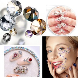GBSTORE Nail Art Crystal Rhinestones,3D AB Glass Rhinestones, Nail Art Studs Nail Sequins For DIY Nails Art Clothes Shoes Crafts Decorations, Mixed Size and Colors,Approx1440-2080Pcs (Silver) GBSTORE Nail Art Crystal Rhinestones,3D AB Glass Rhinestones, Nail Art Studs Nail Sequins For DIY Nails Art Clothes Shoes Crafts Decorations, Mixed Size and Colors,Approx1440-2080Pcs (Silver)
