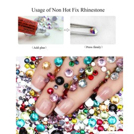 GBSTORE Nail Art Crystal Rhinestones,3D AB Glass Rhinestones, Nail Art Studs Nail Sequins For DIY Nails Art Clothes Shoes Crafts Decorations, Mixed Size and Colors,Approx1440-2080Pcs (Silver) GBSTORE Nail Art Crystal Rhinestones,3D AB Glass Rhinestones, Nail Art Studs Nail Sequins For DIY Nails Art Clothes Shoes Crafts Decorations, Mixed Size and Colors,Approx1440-2080Pcs (Silver)