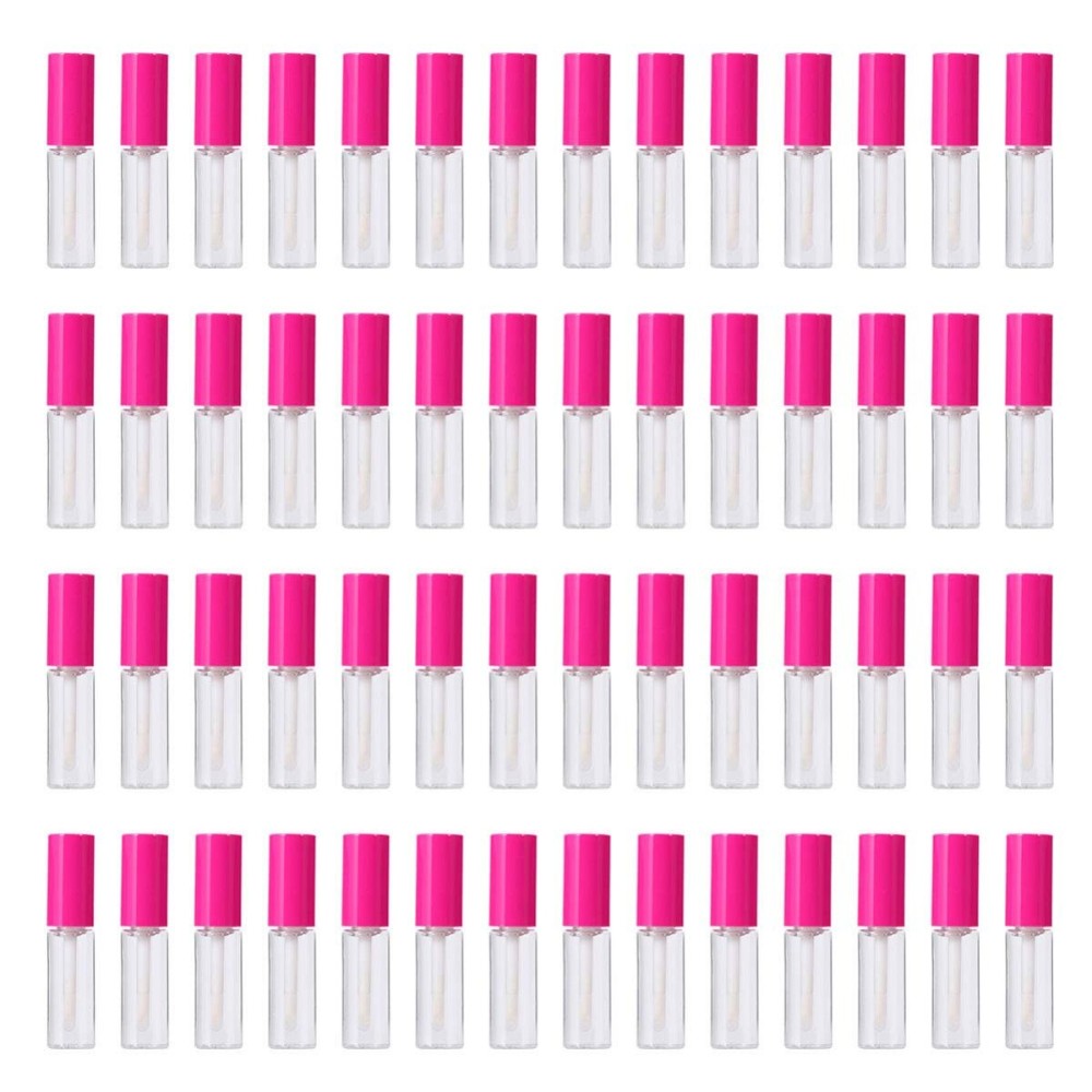 Minkissy 100 Pcs Lip gloss Empty Tubes Containers with Rosy Cap 8ml Refillable Eyelash Growth Oil Container DIY Craft Home Travel Outdoor