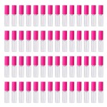 Minkissy 100 Pcs Lip gloss Empty Tubes Containers with Rosy Cap 8ml Refillable Eyelash Growth Oil Container DIY Craft Home Travel Outdoor