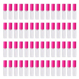 Minkissy 100 Pcs Lip gloss Empty Tubes Containers with Rosy Cap 8ml Refillable Eyelash Growth Oil Container DIY Craft Home Travel Outdoor