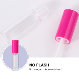 Minkissy 100 Pcs Lip gloss Empty Tubes Containers with Rosy Cap 8ml Refillable Eyelash Growth Oil Container DIY Craft Home Travel Outdoor
