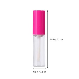 Minkissy 100 Pcs Lip gloss Empty Tubes Containers with Rosy Cap 8ml Refillable Eyelash Growth Oil Container DIY Craft Home Travel Outdoor