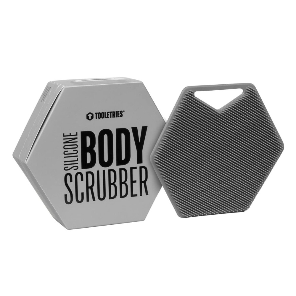 Tooletries - Body Scrubber - Silicone Exfoliating Scrubber - Bathroom & Shower Accessories for Men, Travel Essentials for Men - Durable & Long Lasting Body Wash Scrubber for Men - Grey