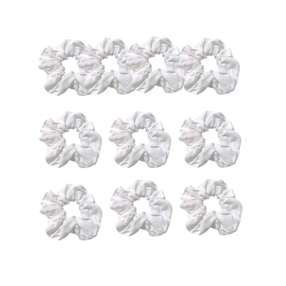 10 Pack Cotton White Scrunchies for Tie Dye 10 Pack Cotton White Scrunchies for Tie Dye