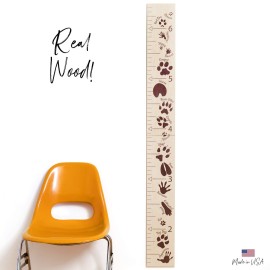 Headwaters Studio Safari Height Growth Chart - Nursery Animal Tracks Wall Decor, Wooden Growth Chart, Height Chart for Kids, Growth Chart for Wall, Baby Height Growth, Growth Record, Height Ruler